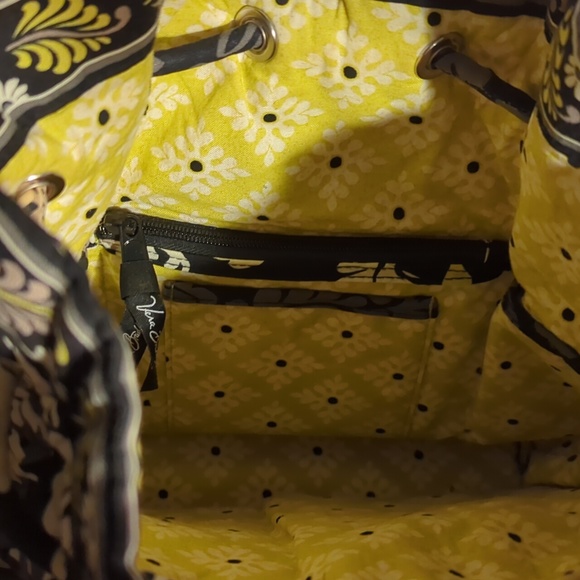 COPY: NWoT/EUC BUNDLE: VERA BRADLEY 🖤💛Y./Blk. BAROQUE🖤💛 purse/tablet - Picture 8 of 11